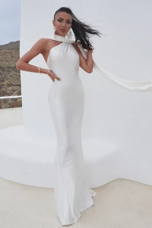 Rochie dama lunga alba Conie Bogas sold by bogas