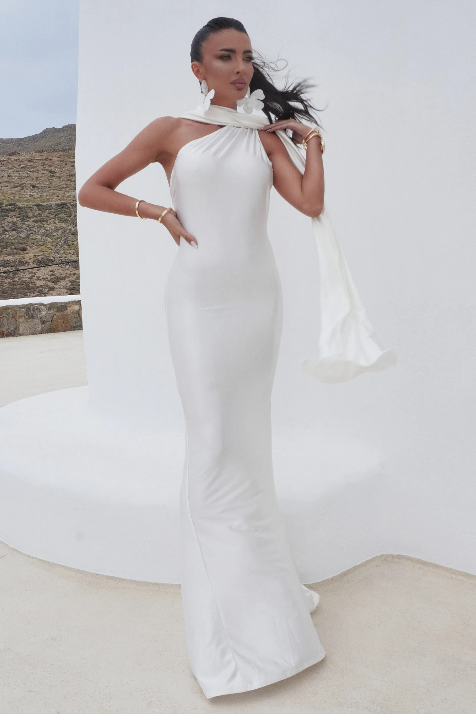 Rochie dama lunga alba Conie Bogas sold by bogas product image thumbnail 2