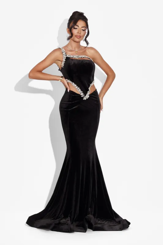 Rochie dama lunga neagra Elisha Bogas sold by bogas