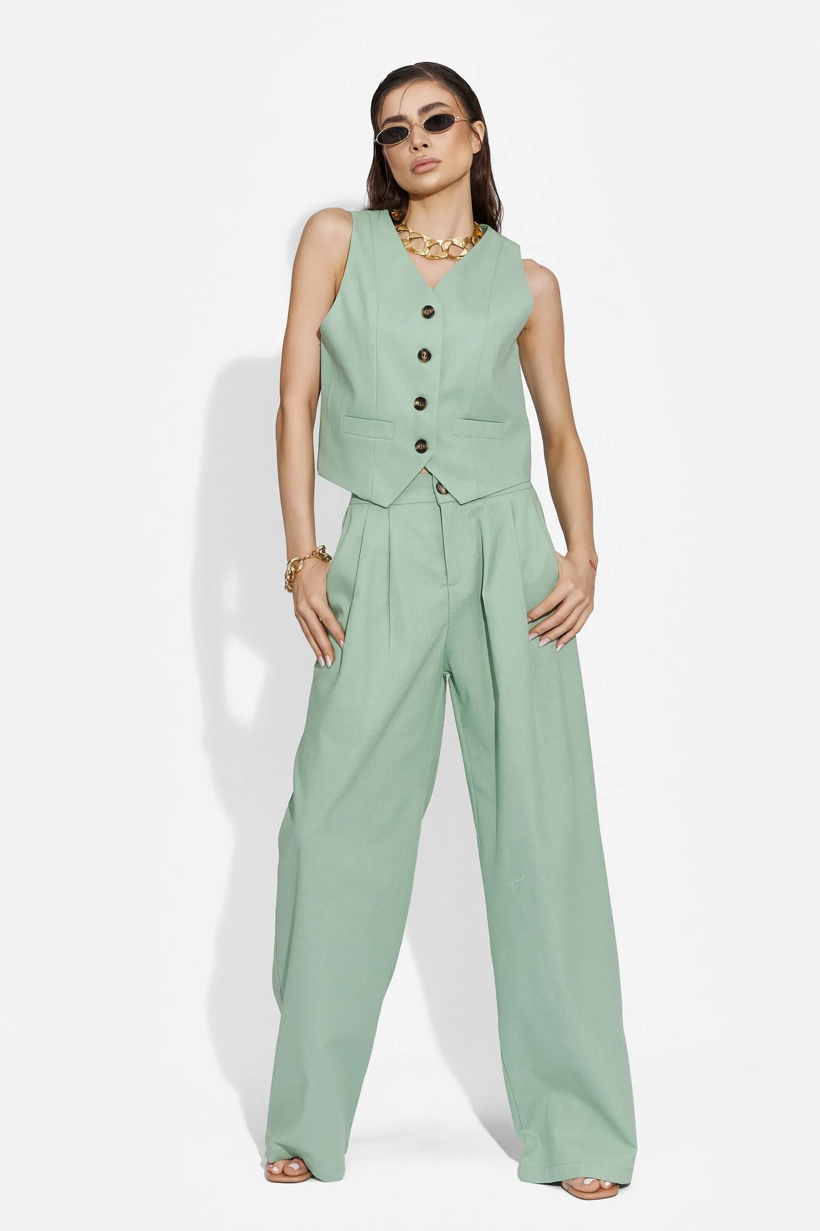 Compleu cu pantaloni dama casual turcoaz Velasy Bogas sold by bogas product image thumbnail 2