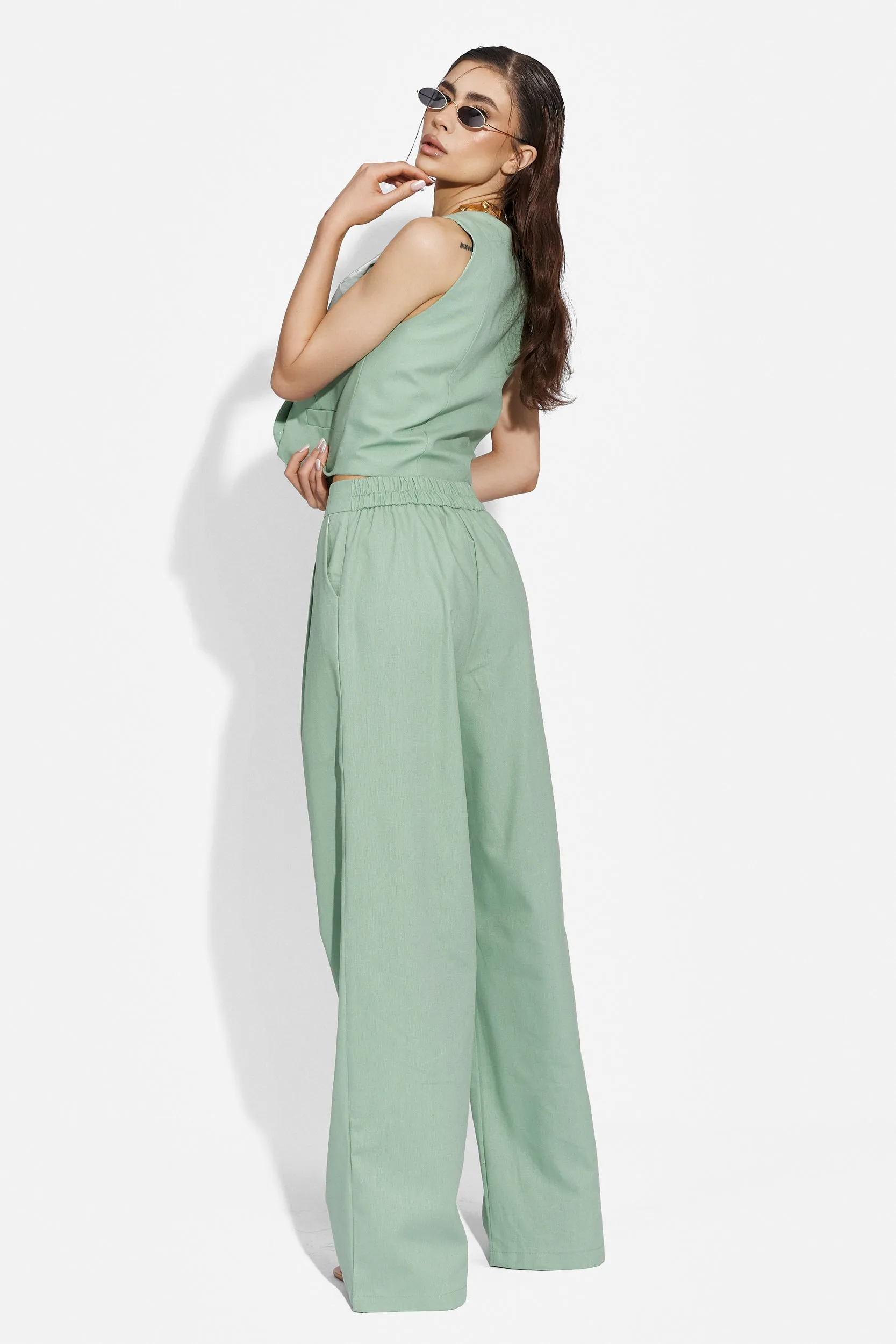 Compleu cu pantaloni dama casual turcoaz Velasy Bogas sold by bogas product image thumbnail 3