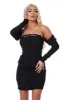 Rochie dama scurta stofa neagra Lyka Bogas sold by bogas
