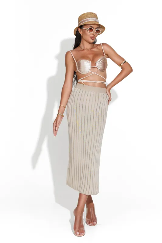 Fusta dama casual bej Marice Bogas sold by bogas