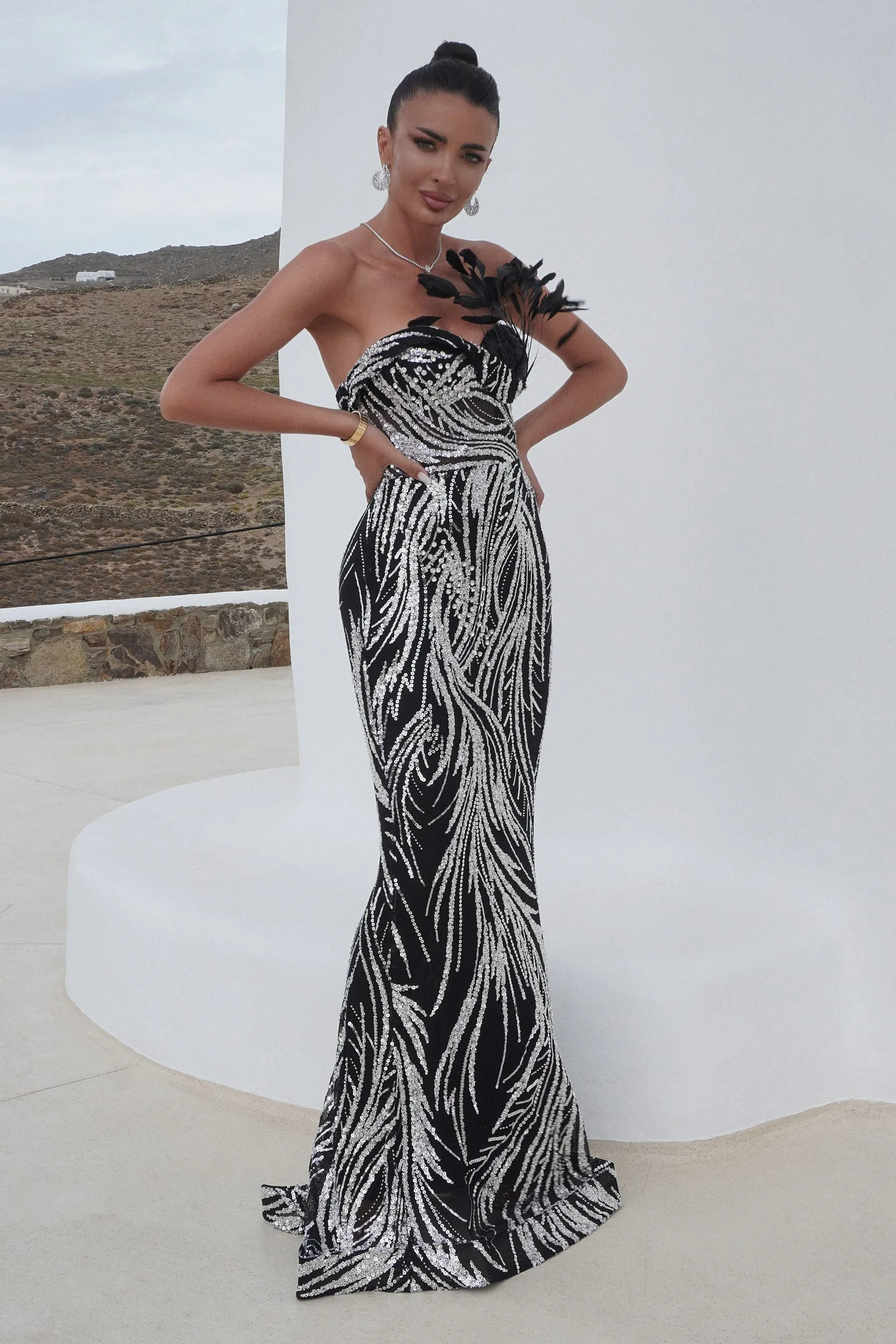 Rochie dama lunga neagra Lilian Bogas sold by bogas product image thumbnail 3