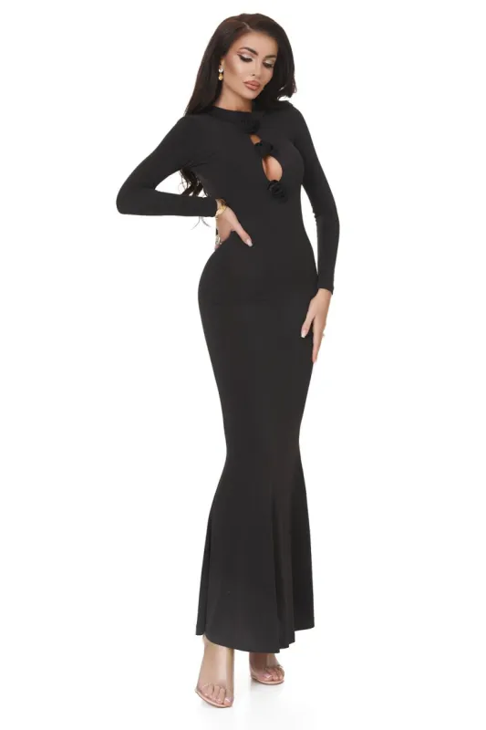 Rochie dama lunga lycra neagra Glenday Bogas sold by bogas