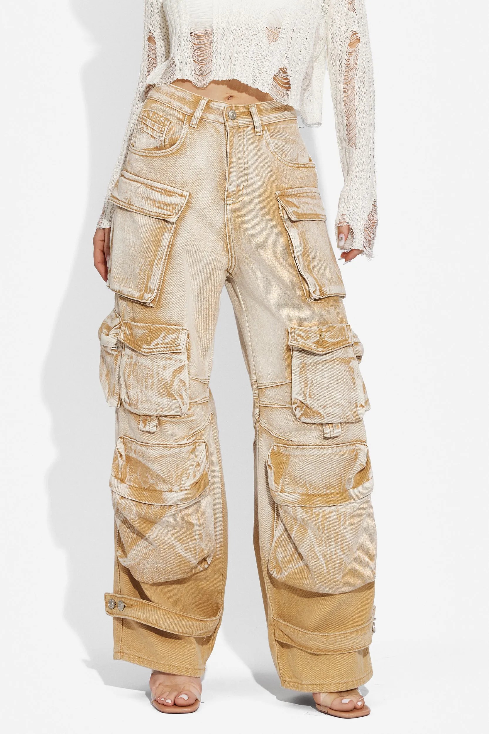 Blugi dama casual maro Cargo Bogas sold by bogas product image thumbnail 3