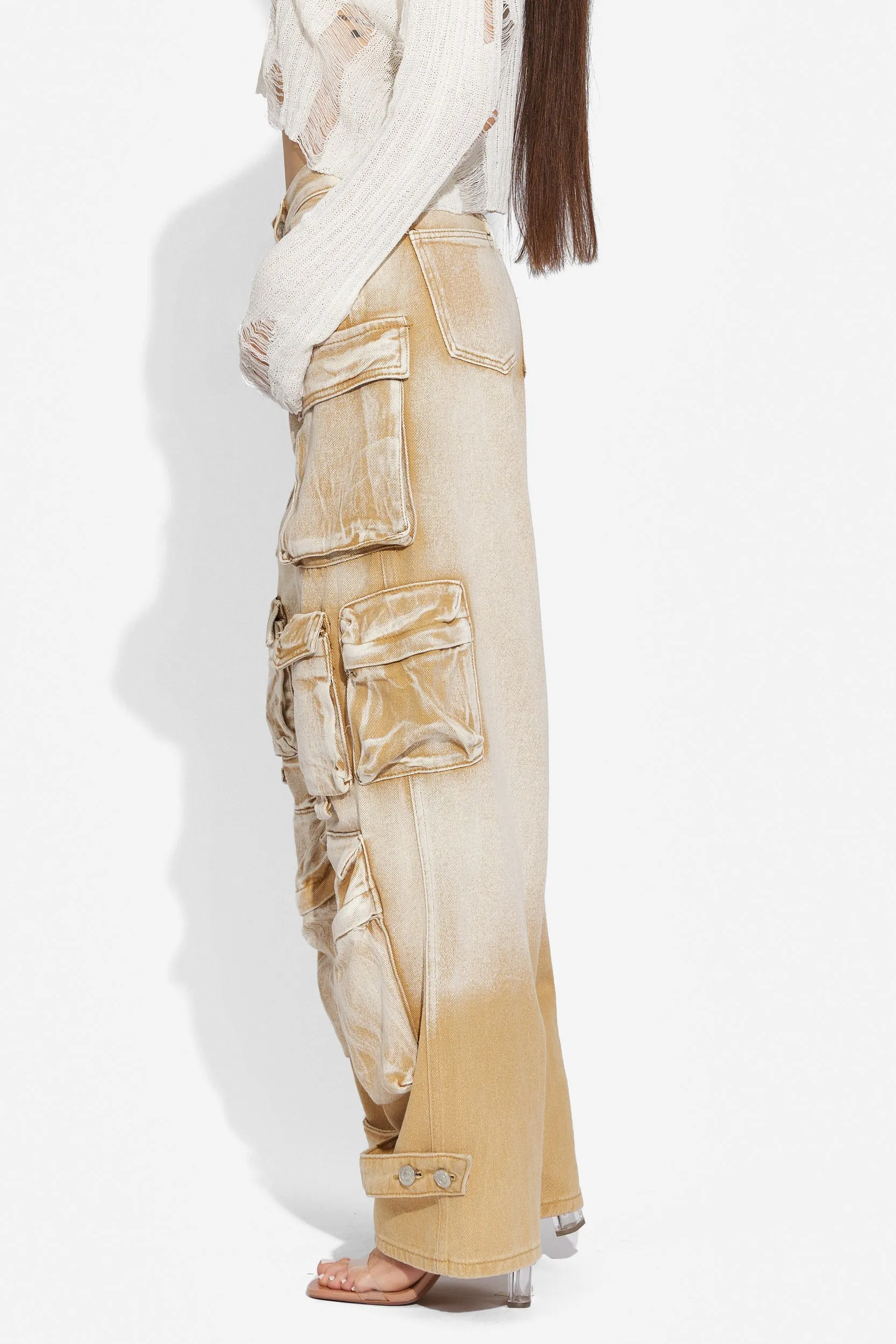 Blugi dama casual maro Cargo Bogas sold by bogas product image thumbnail 4