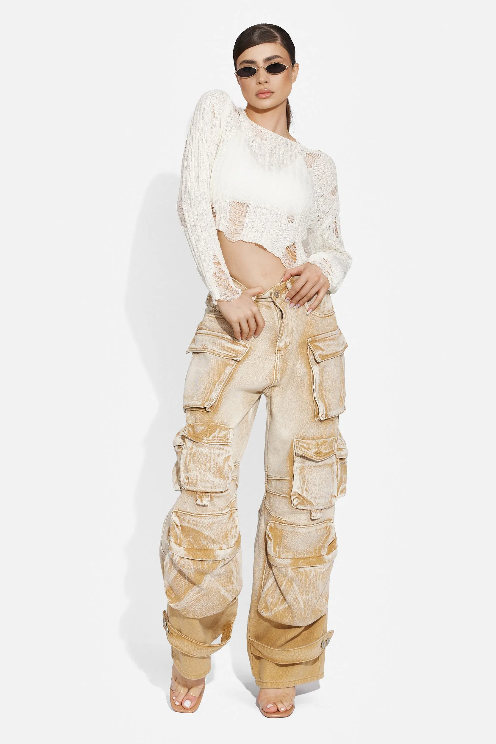 Blugi dama casual maro Cargo Bogas sold by bogas