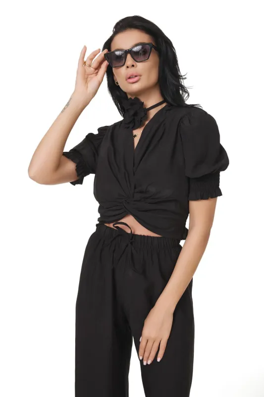 Bluza dama casual neagra Sandeep Bogas sold by bogas