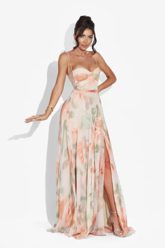 Rochie dama lunga piersica Galizana Bogas sold by bogas