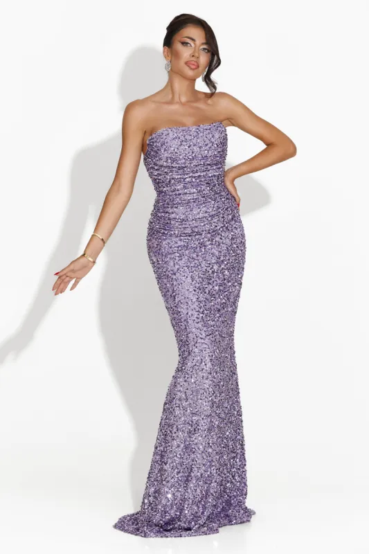 Rochie dama lunga lila Azaria Bogas sold by bogas