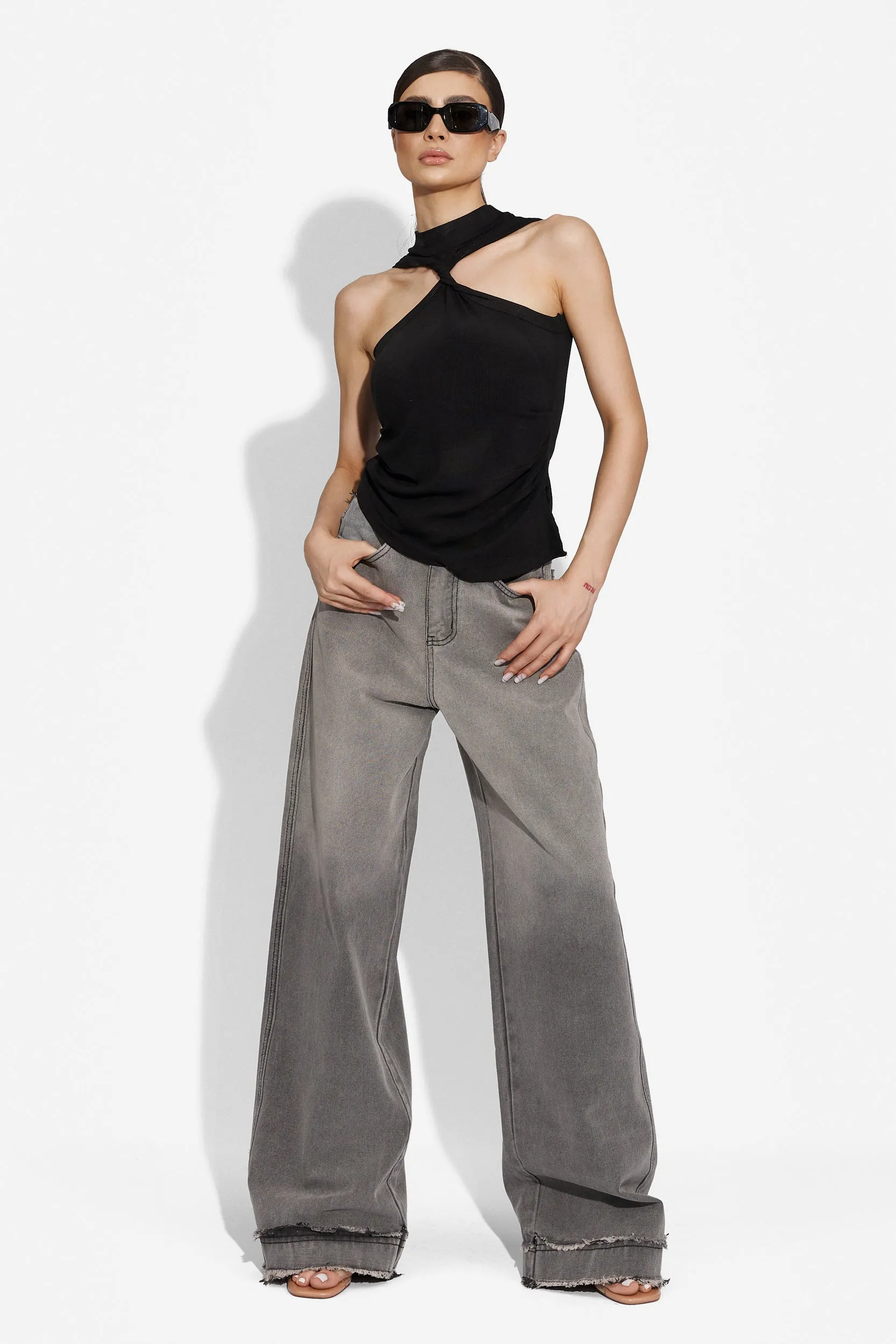 Blugi dama casual gri Unsamy Bogas sold by bogas