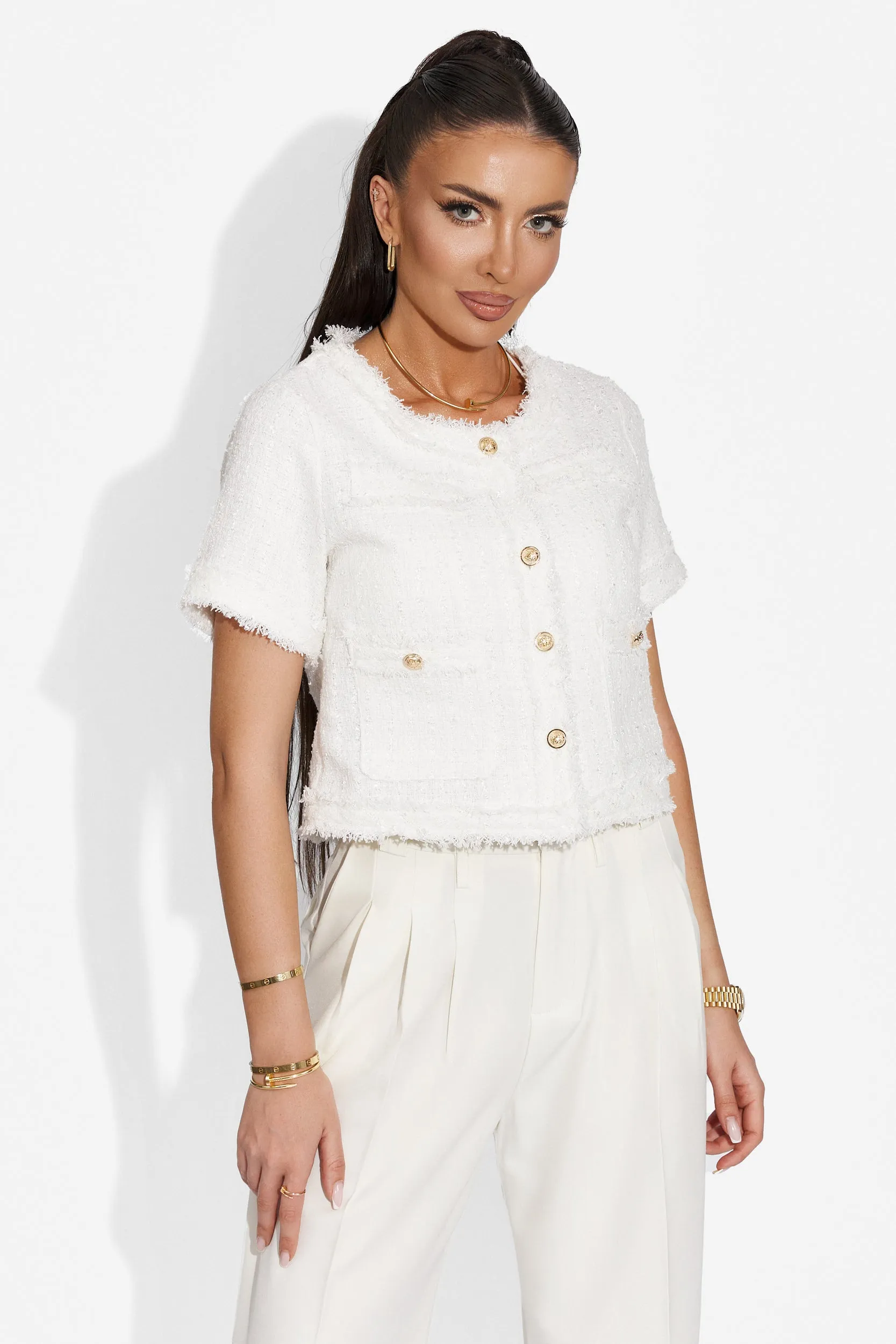 Sacou dama elegant alb Unablety Bogas sold by bogas product image thumbnail 2