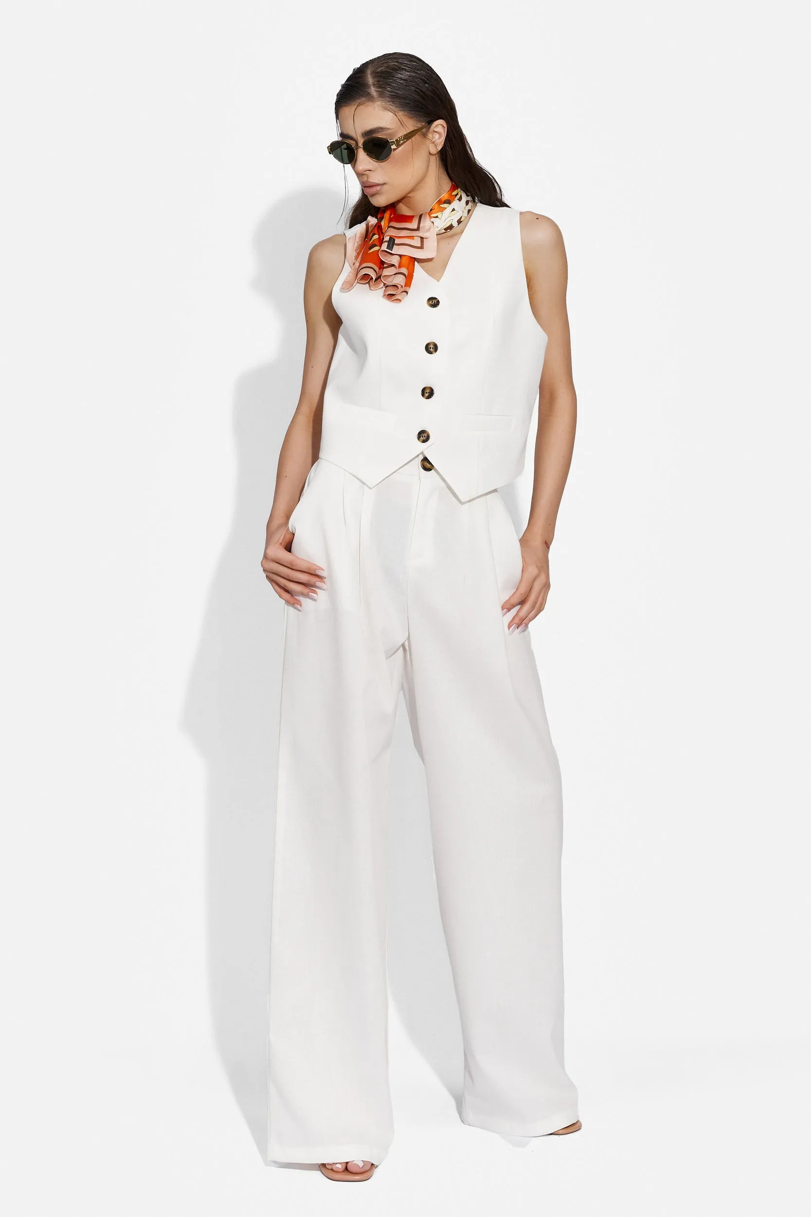 Compleu cu pantaloni dama casual alb Velasy Bogas sold by bogas product image thumbnail 5