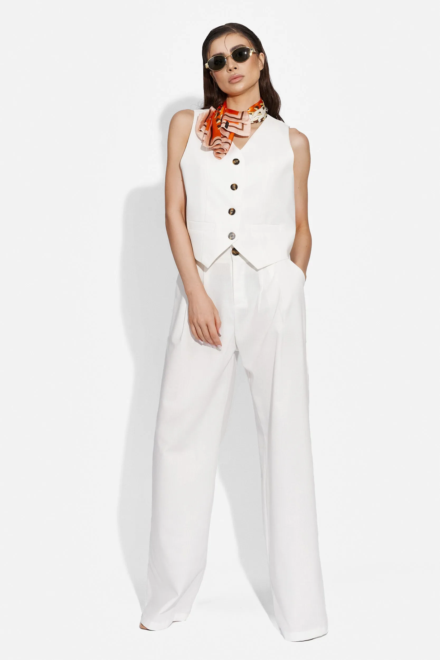 Compleu cu pantaloni dama casual alb Velasy Bogas sold by bogas product image thumbnail 2