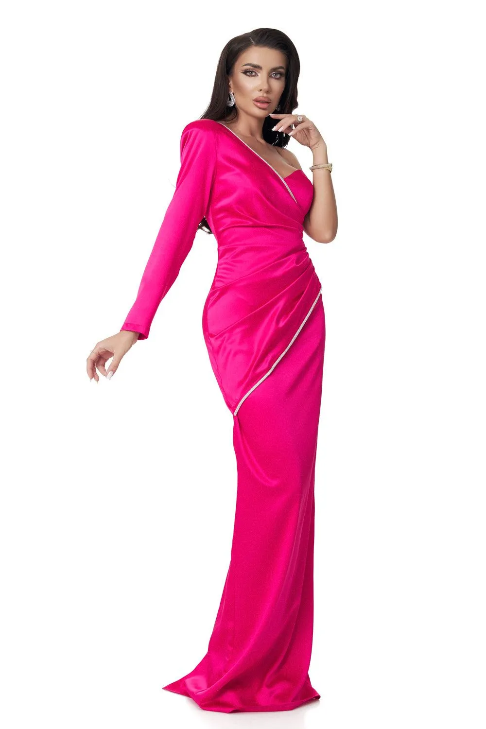 Rochie lunga saten fucsia Marinette Bogas sold by bogas product image thumbnail 4