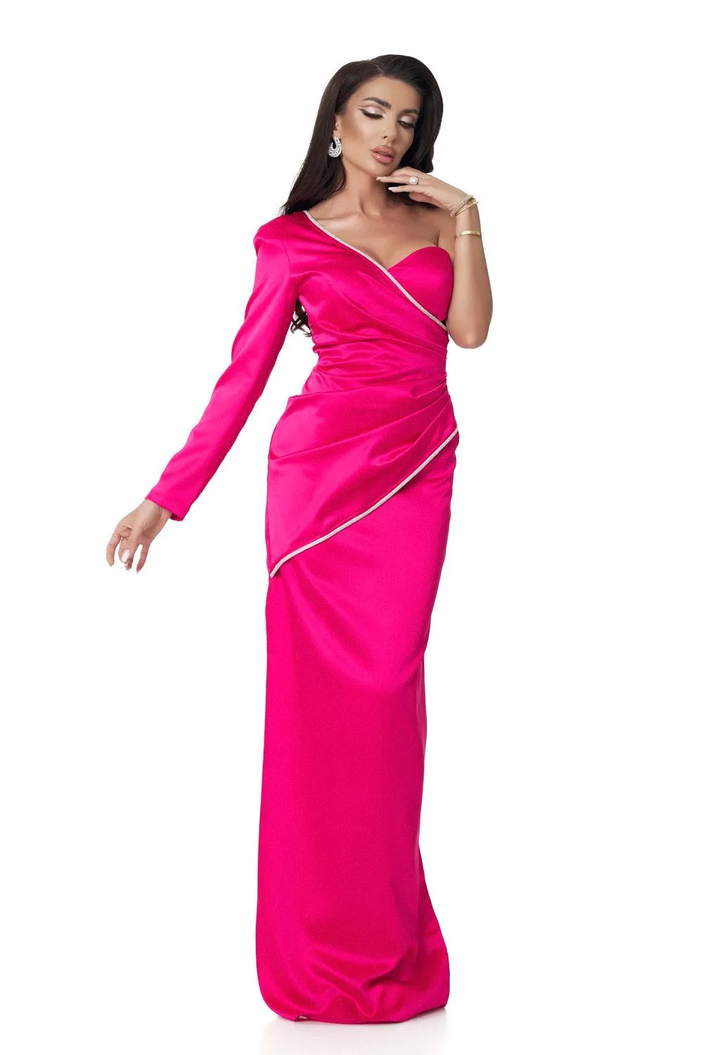Rochie lunga saten fucsia Marinette Bogas sold by bogas product image thumbnail 5