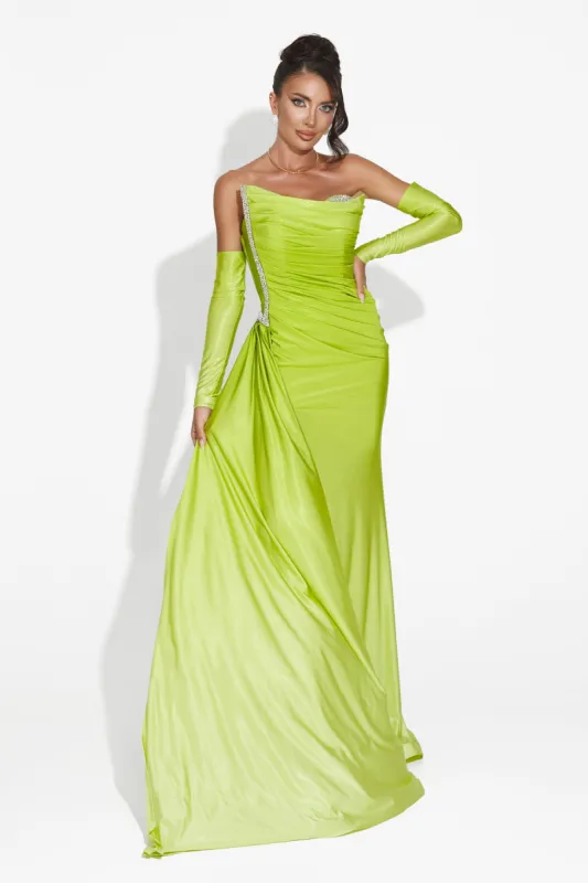 Rochie dama lunga verde Evimea Bogas sold by bogas