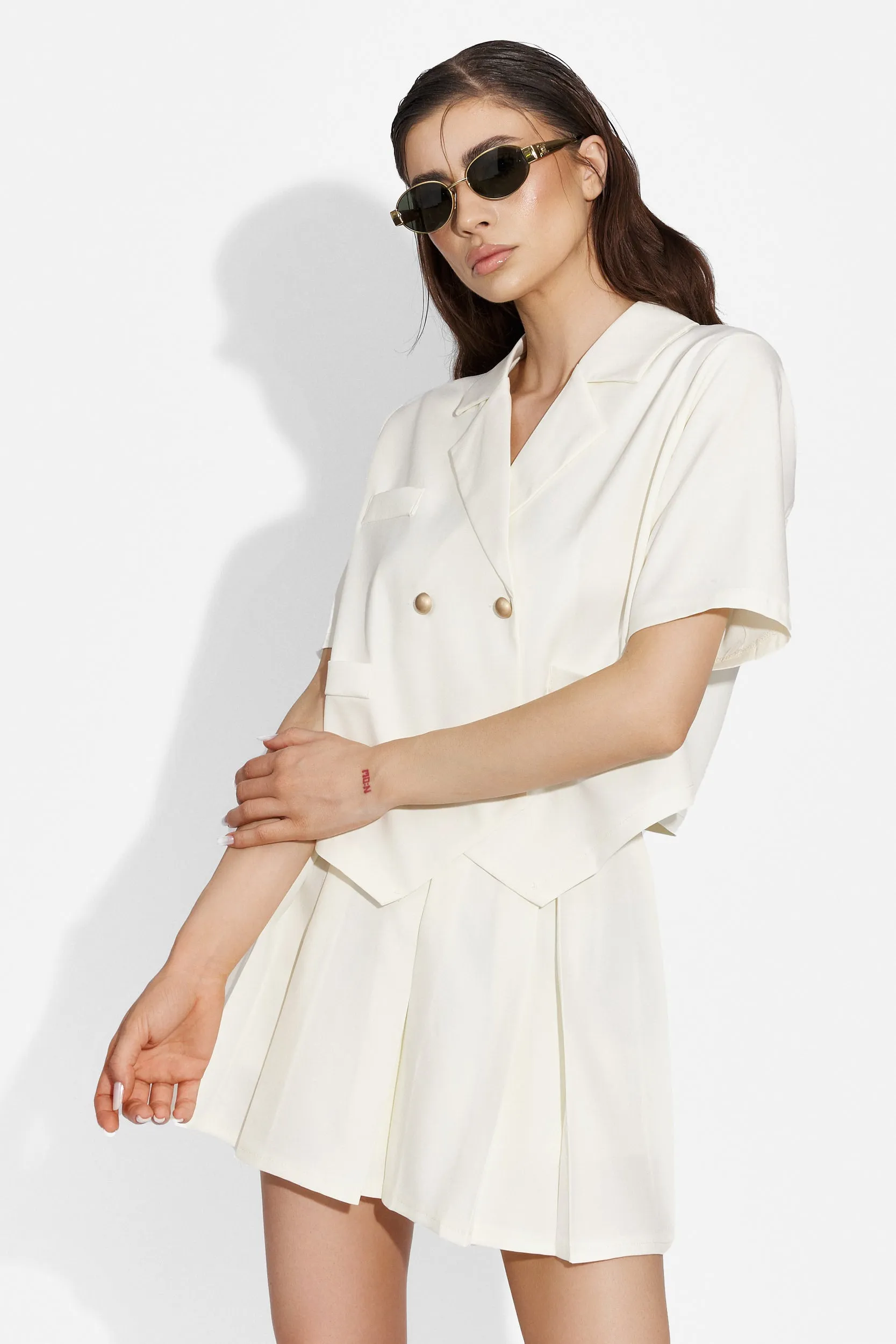 Compleu cu fusta elegant alb Fymata Bogas sold by bogas product image thumbnail 2