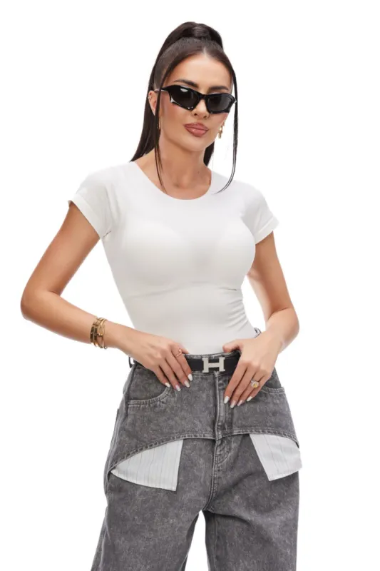 Body dama casual modelator alb Gipsyna Bogas sold by bogas