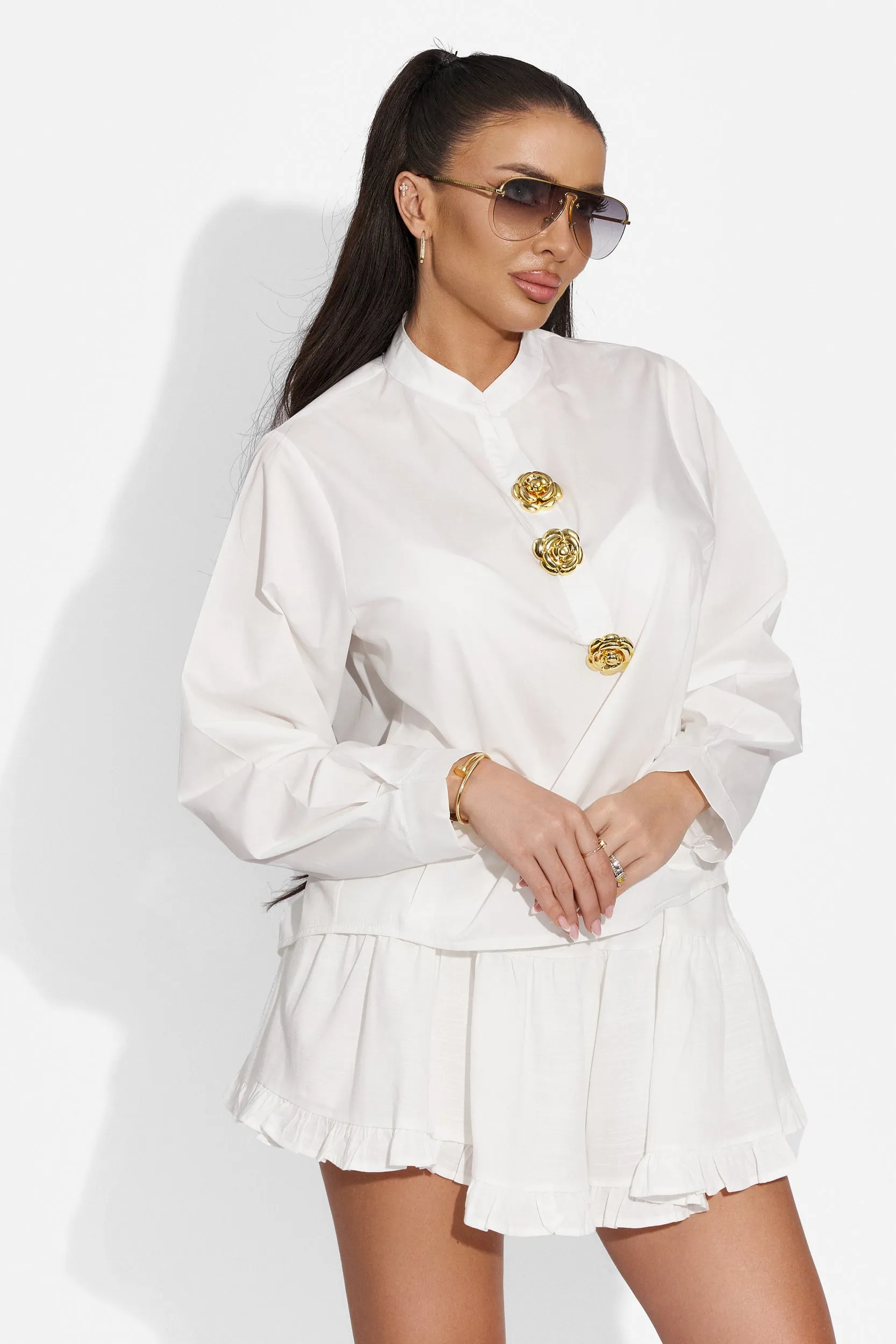 Camasa dama eleganta alba Graciela Bogas sold by bogas