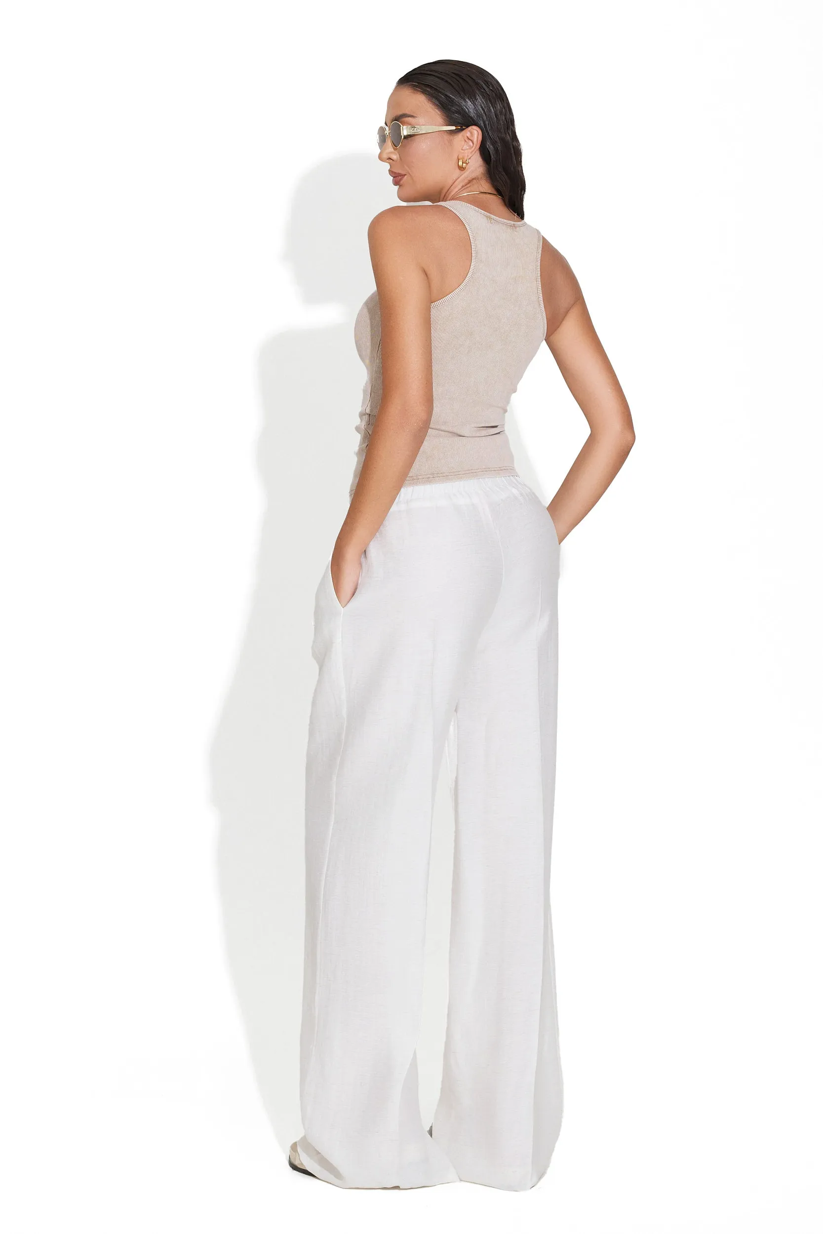 Pantaloni dama casual albi Metina Bogas sold by bogas product image thumbnail 3