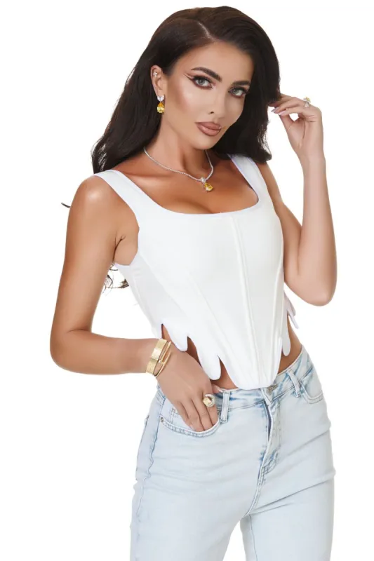 Corset dama elegant alb Lesyca Bogas sold by bogas