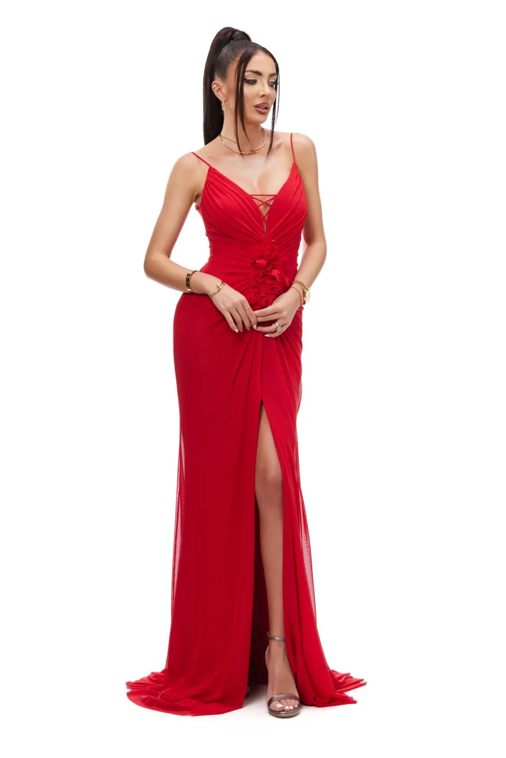 Rochie dama lunga rosie Tisina Bogas sold by bogas