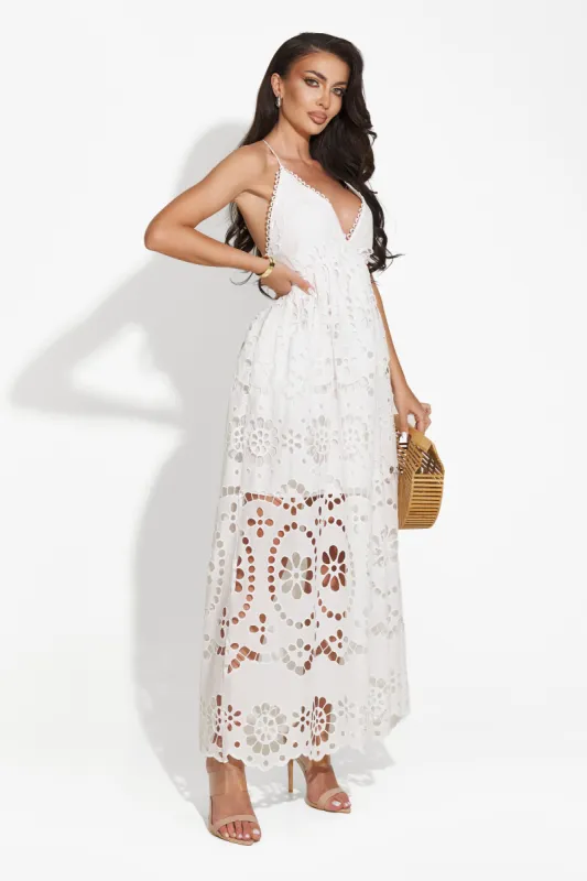 Rochie dama lunga alba Ligia Bogas sold by bogas