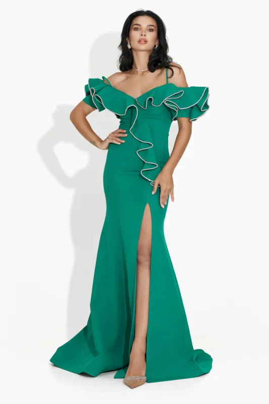 Rochie dama lunga verde Klaria Bogas sold by bogas