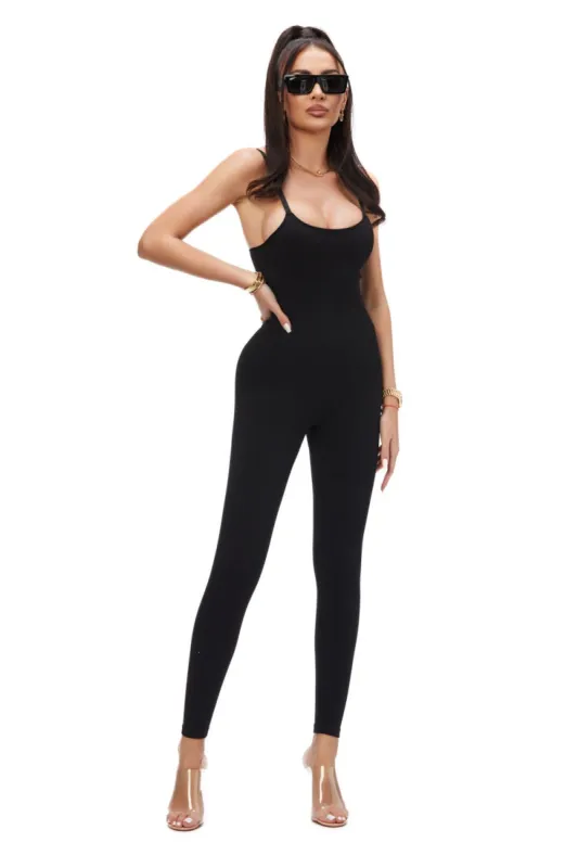 Salopeta dama casual modelatoare neagra Simplisima Bogas sold by bogas