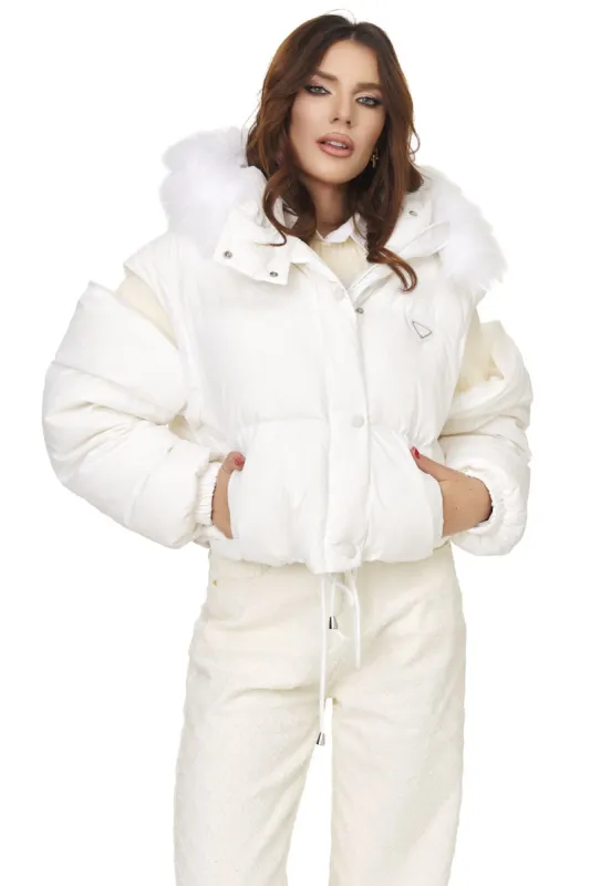 Geaca dama casual alba Lacesy Bogas sold by bogas