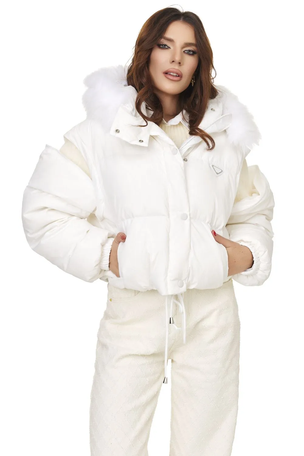 Geaca dama casual alba Lacesy Bogas sold by bogas