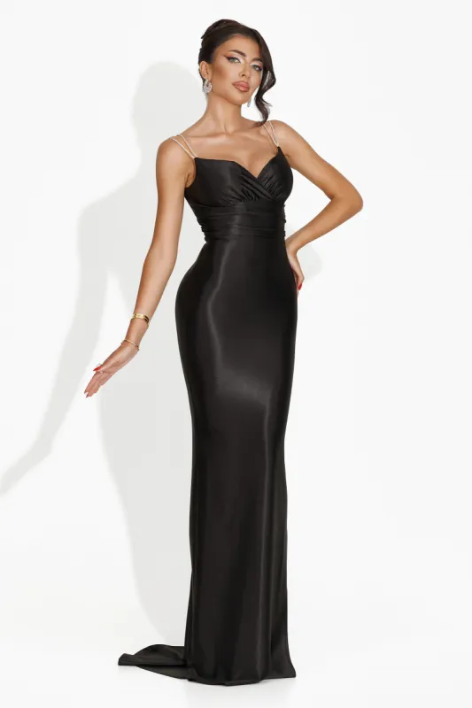 Rochie dama lunga neagra Meliana Bogas sold by bogas