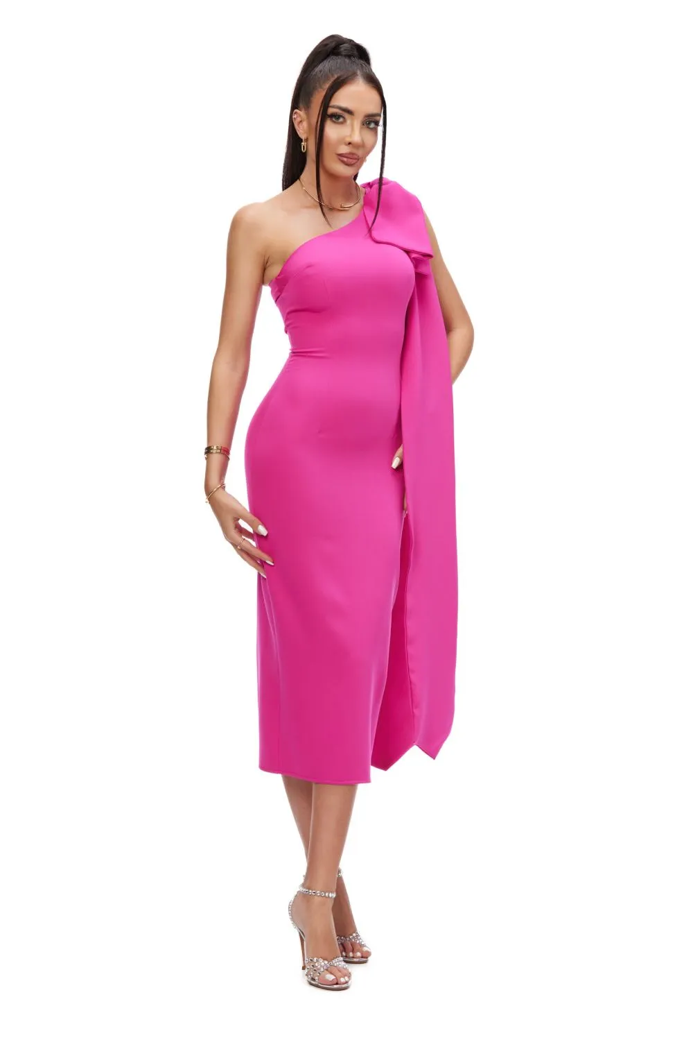 Rochie midi stofa fucsia Marieke Bogas sold by bogas product image thumbnail 2