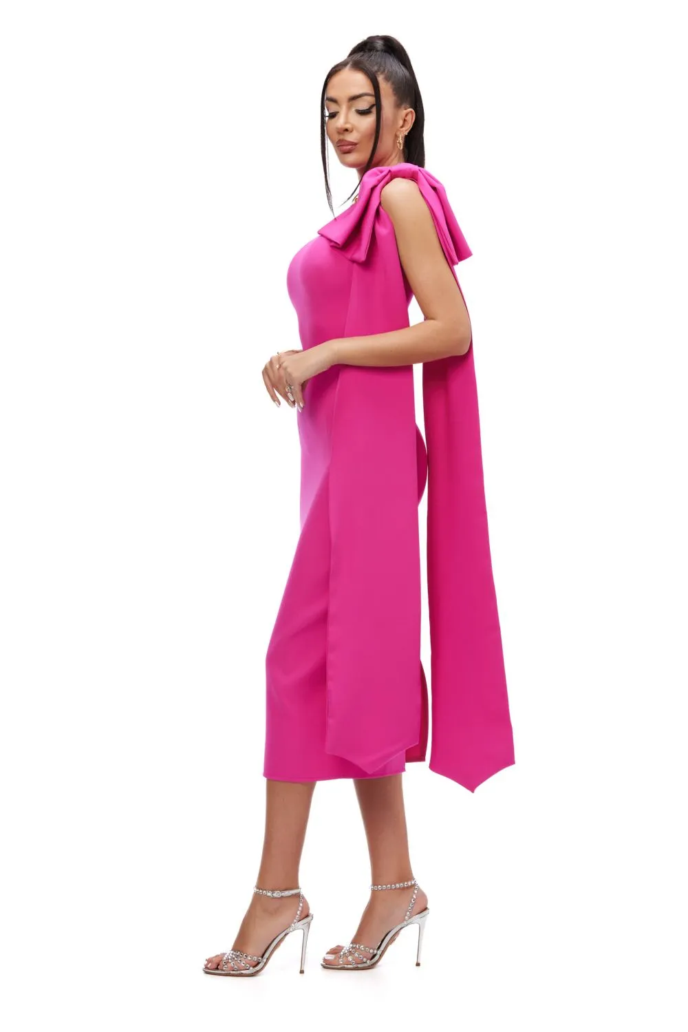 Rochie midi stofa fucsia Marieke Bogas sold by bogas product image thumbnail 3