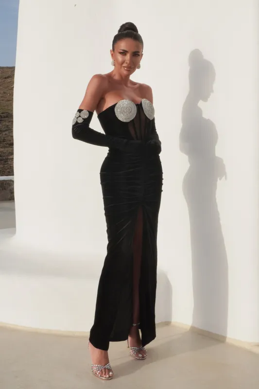 Rochie dama lunga neagra Kendal Bogas sold by bogas