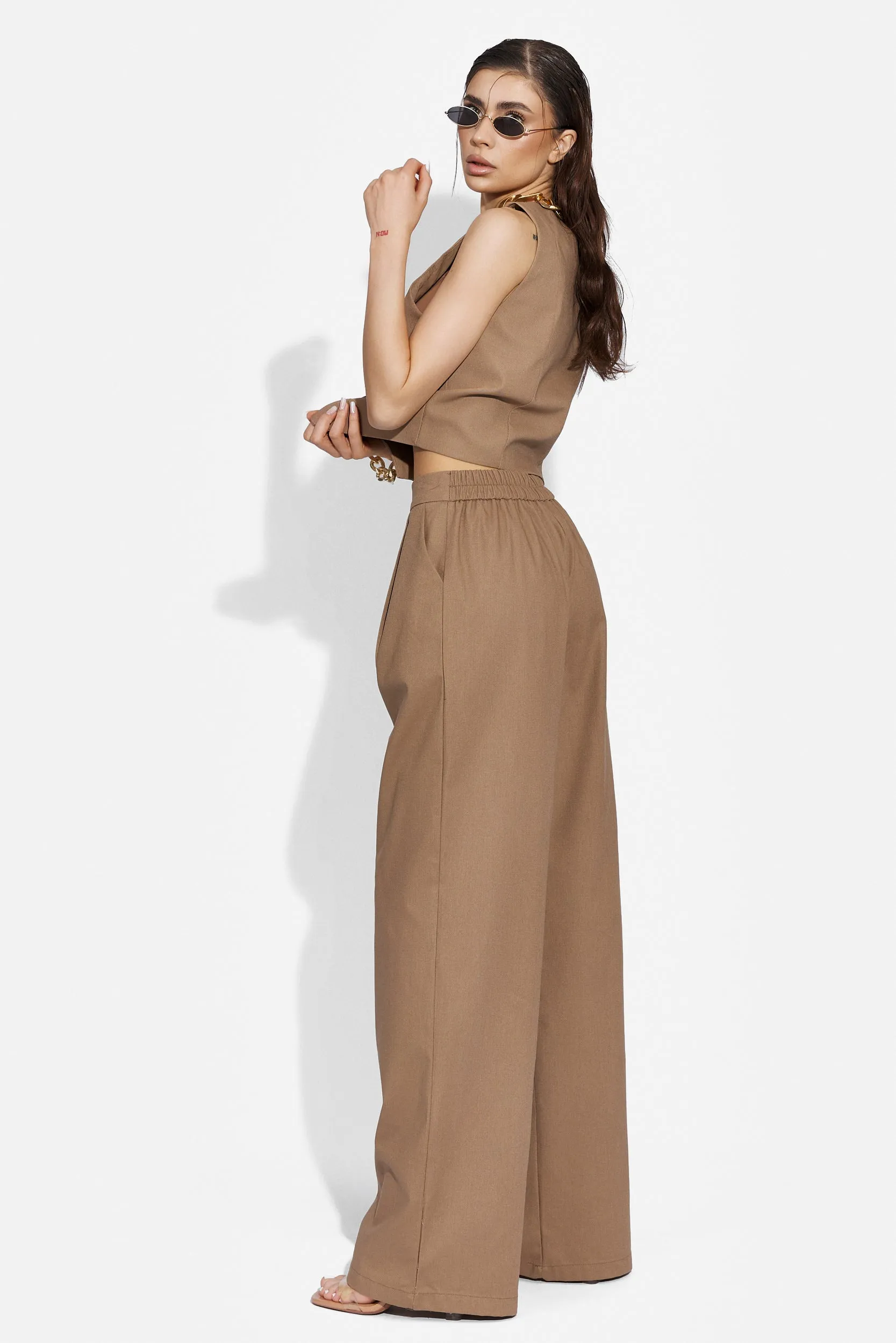 Compleu cu pantaloni dama casual maro Velasy Bogas sold by bogas product image thumbnail 3