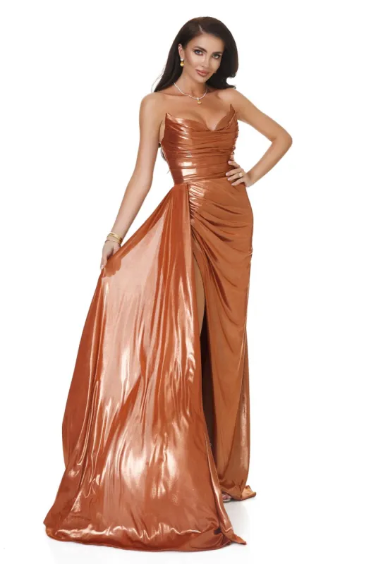 Rochie dama lunga maro Crisonta Bogas sold by bogas