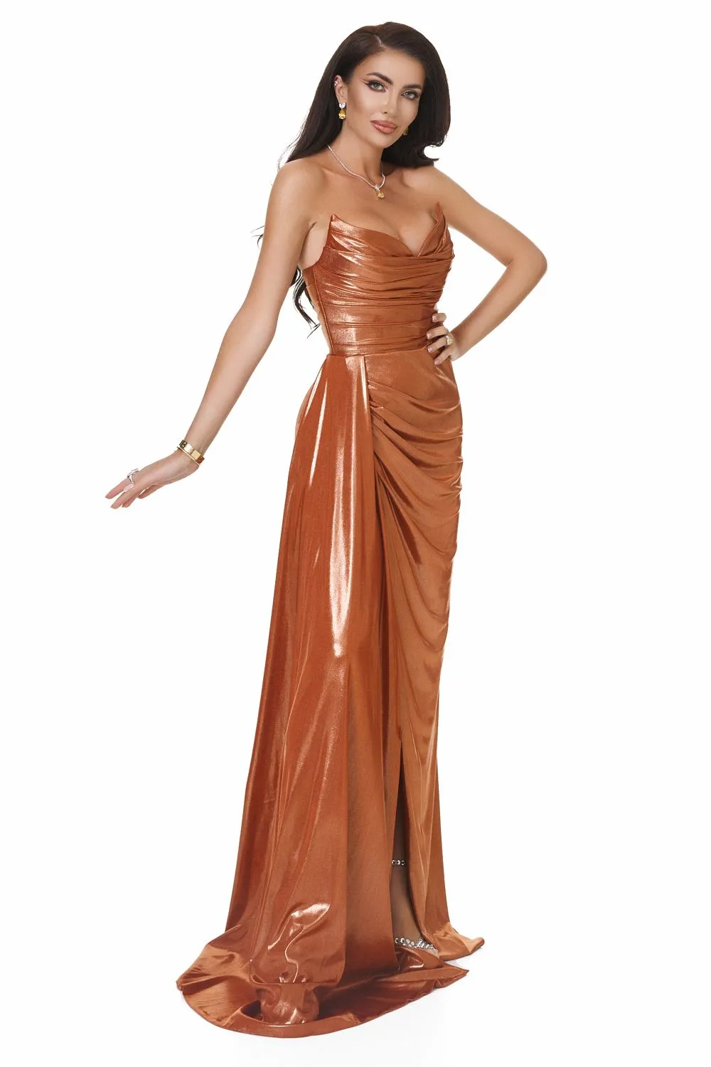 Rochie dama lunga maro Crisonta Bogas sold by bogas product image thumbnail 2