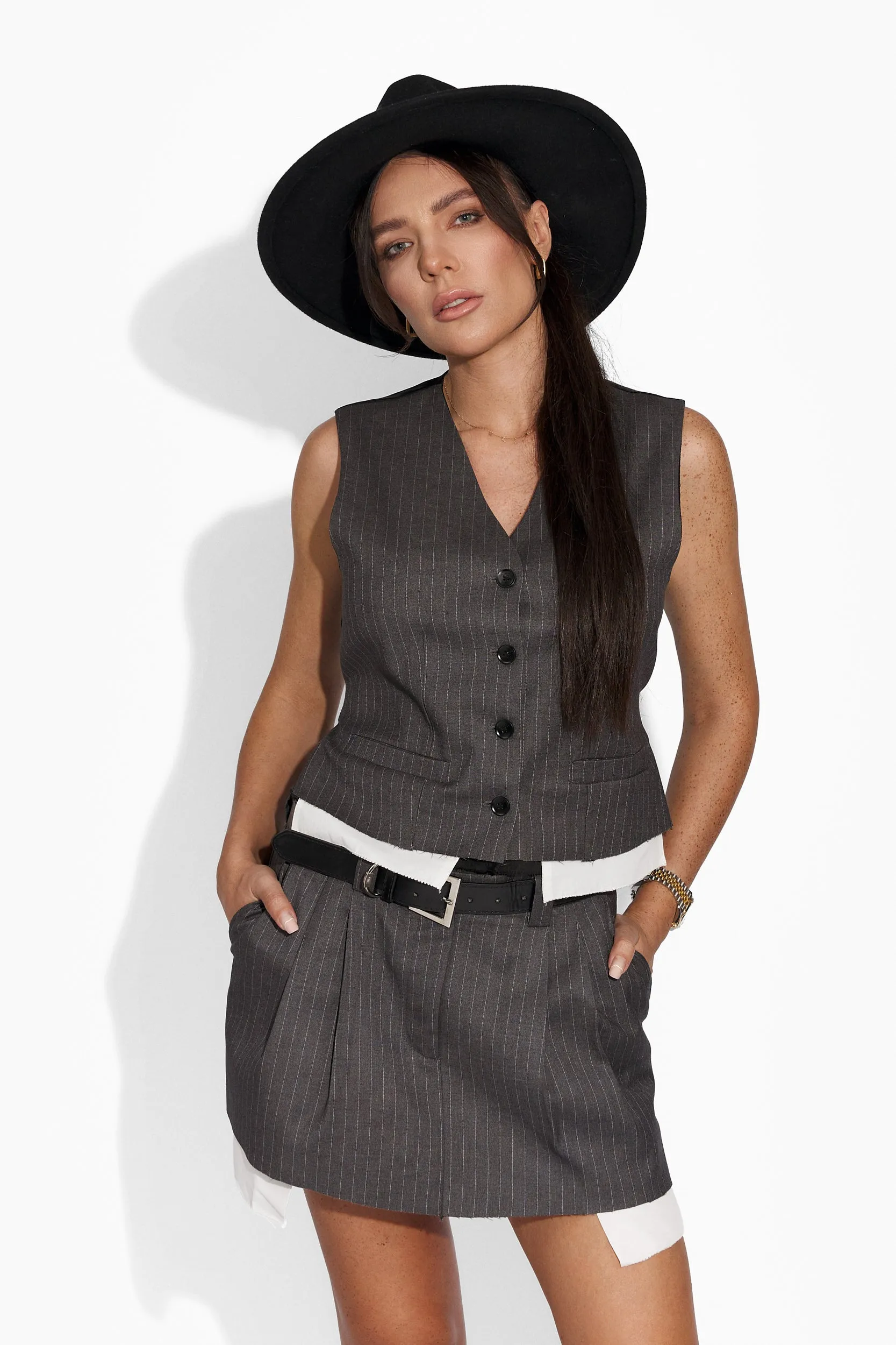 Compleu cu fusta dama elegant gri Nikolaj Bogas sold by bogas