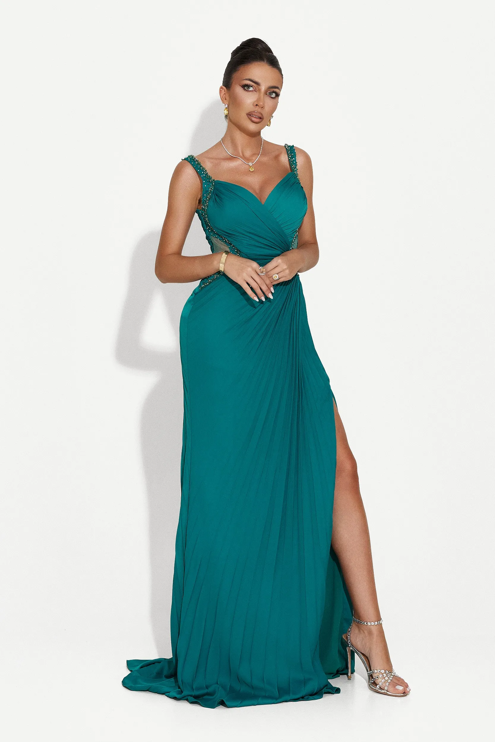 Rochie dama lunga verde Variana Bogas sold by bogas
