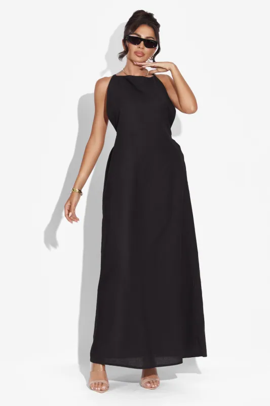 Rochie dama lunga neagra Kilana Bogas sold by bogas