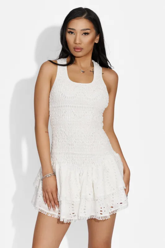 Rochie dama scurta alba Bridget Bogas sold by bogas
