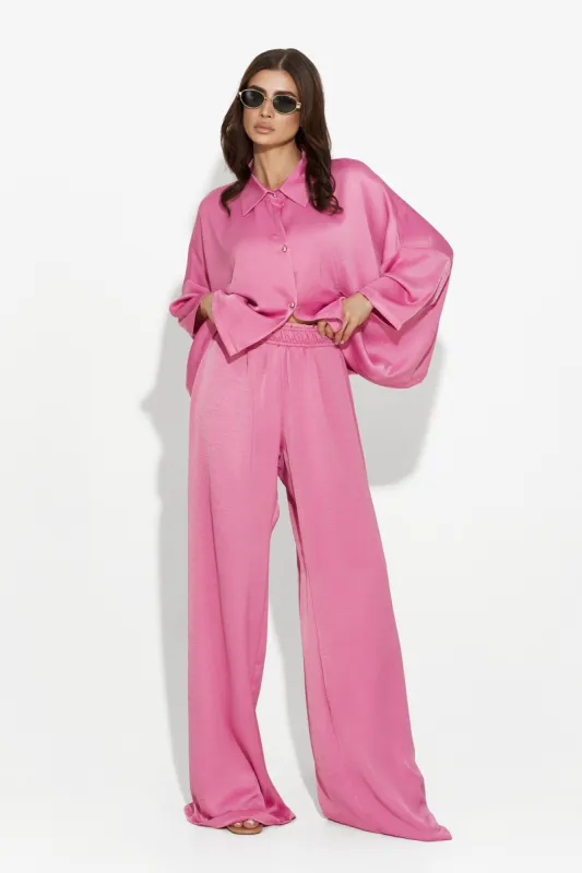 Compleu cu pantaloni dama casual roz Teresa Bogas sold by bogas