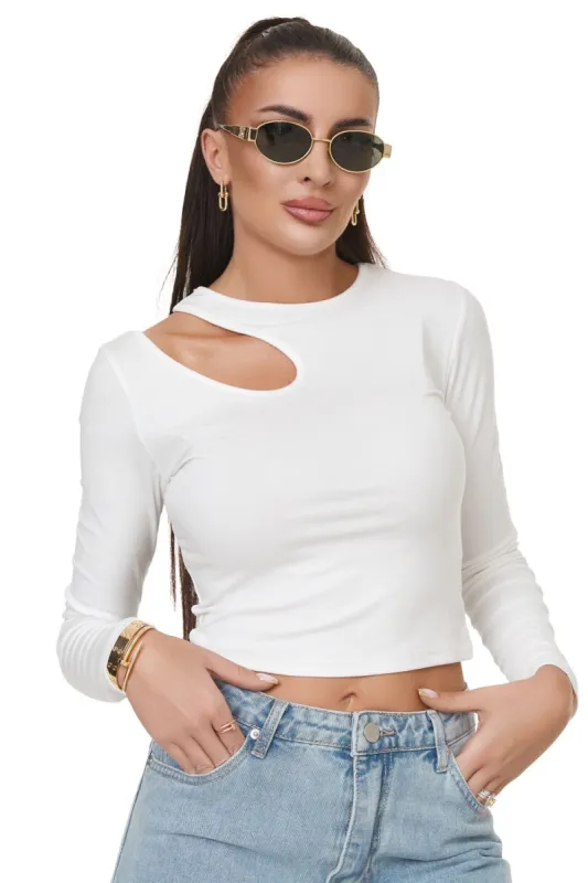 Bluza dama casual alba Celisia Bogas sold by bogas