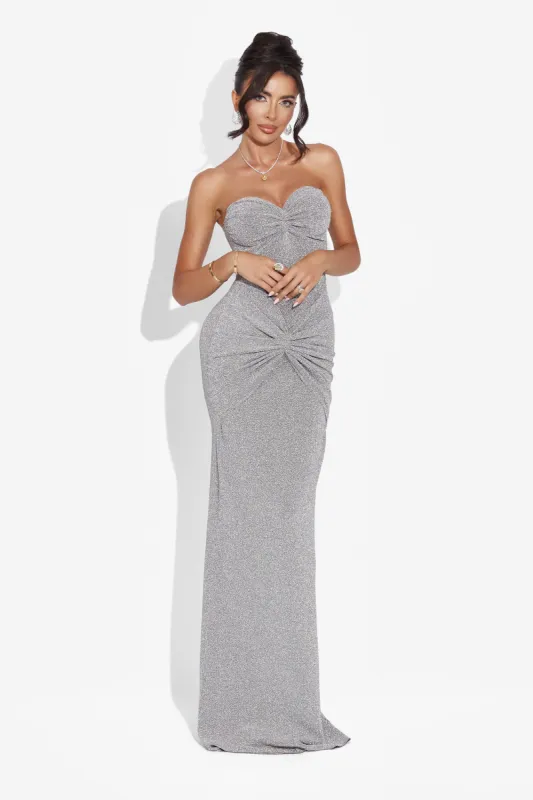 Rochie dama lunga argintie Matya Bogas sold by bogas