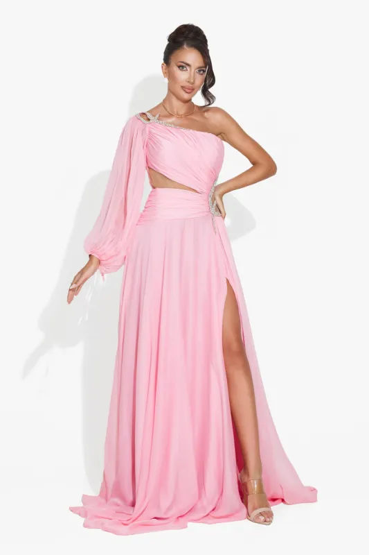 Rochie dama lunga roz Mariposa Bogas sold by bogas