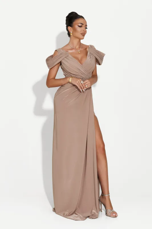 Rochie dama lunga bej Soley Bogas sold by bogas