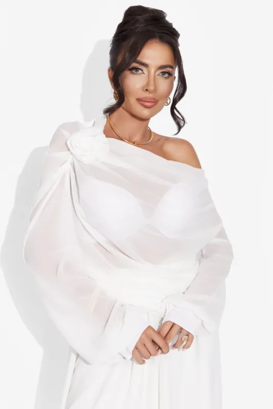 Bluza dama eleganta alba Vanesa Bogas sold by bogas